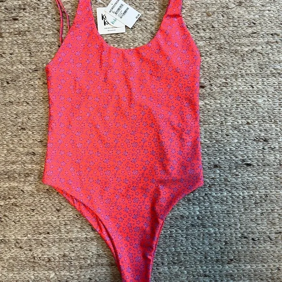 Kulani Kinis Pink and Purple One Piece Swimsuit - Picture 1 of 6